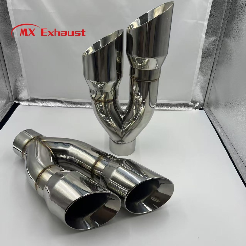 High Quality Compatible 2.5'' 3'' Inlet 4'' Outlet 16'' Length Stainless Steel Exhaust Muffler Pipe Tips for Car/Truck Modification