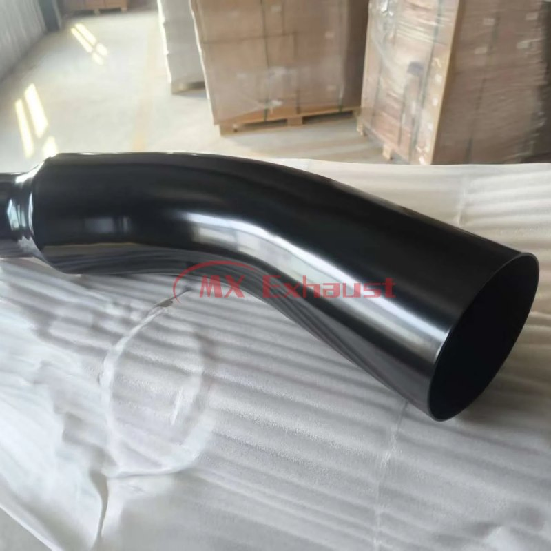 Mx Exhaust High Quality 4-6 Inch Exhaust Muffler Tip 45 Degree Black Chrome Steel Elbow Pipe for Exhaust System