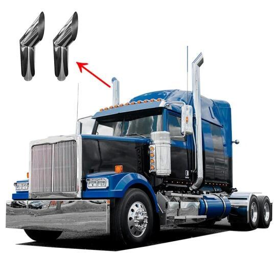 Customized 4′ ′ Polished Stainless Steel Curved Exhaust Stack Pipe for Freightliner Cascadia