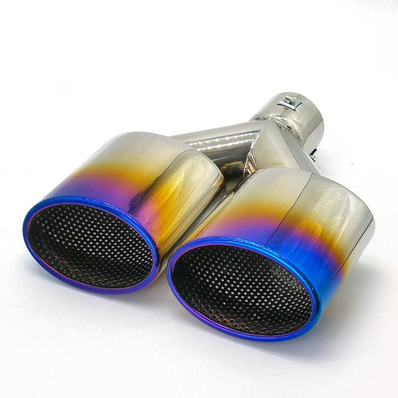 Stainless Steel Plated Blue Exhaust Systems Muffler Tail Pipe Tips