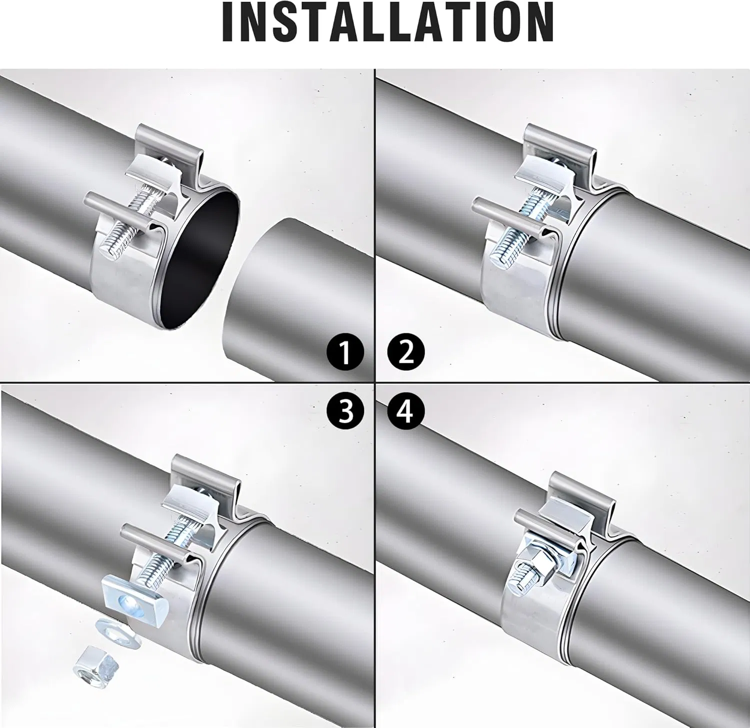 Automobile Exhaust Pipe Arc Clamp Muffler Connector Pipe Card Card Tail Throat Connection Pipe Clamp