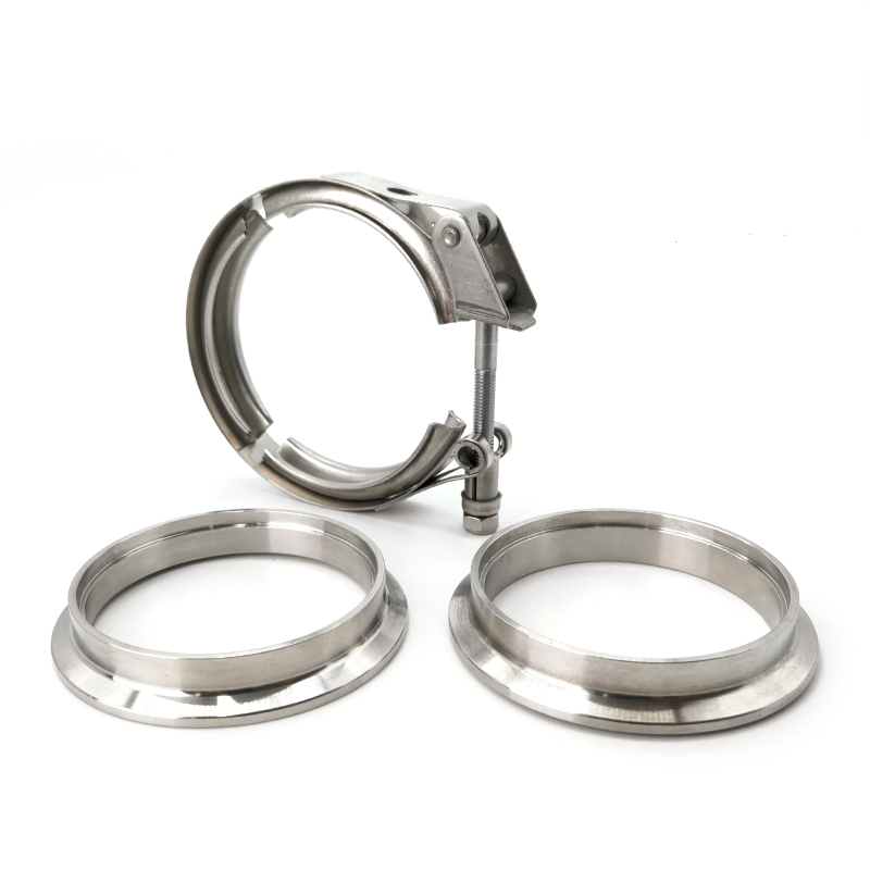 New Tech V Band Turbo Exhaust Downpipe Clamp with Mild Steel Flange