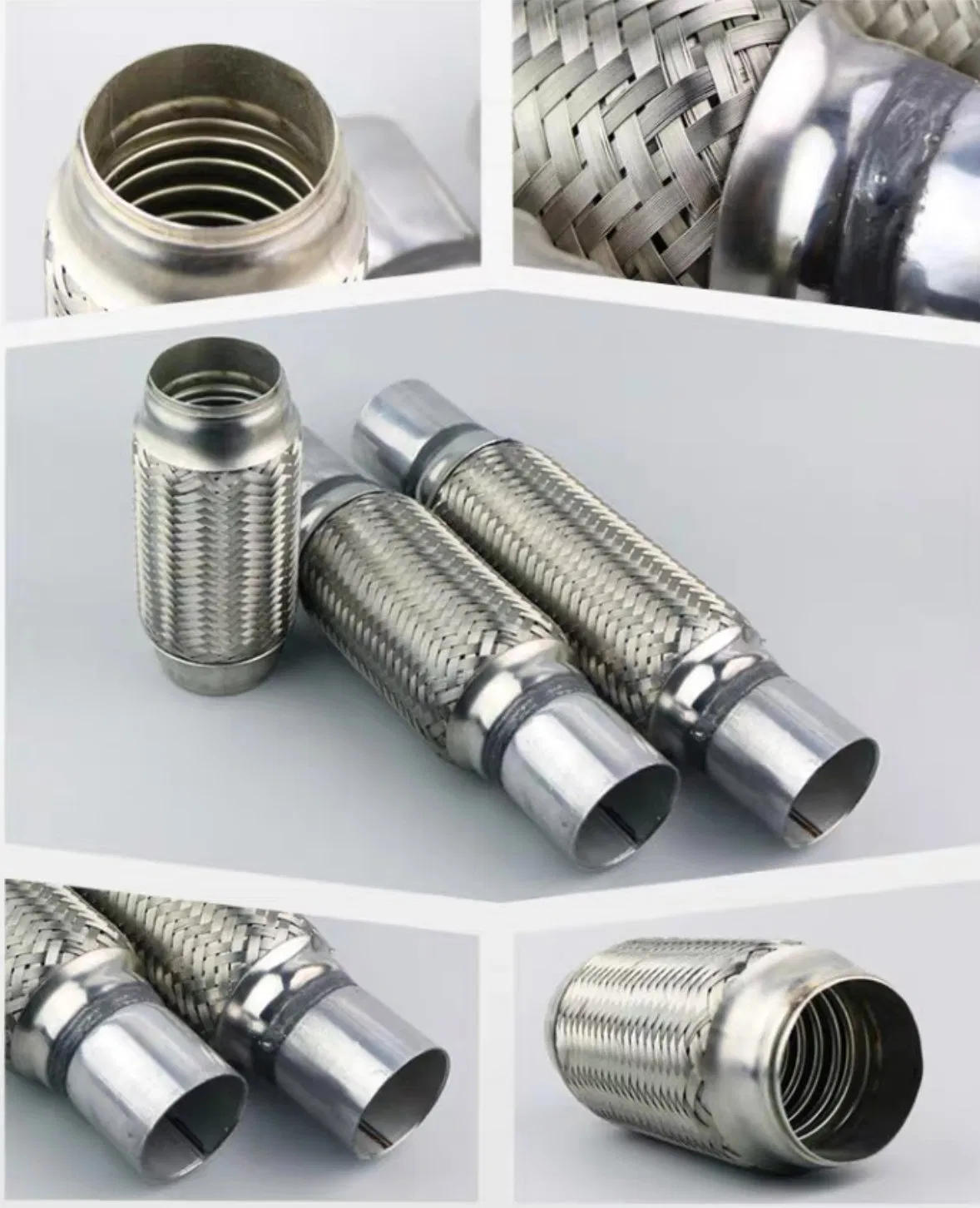 Car Exhaust Pipe Flexible Pipes Bellows Car Exhaust Flexible Pipe with Inner Braid Flexible Exhaust Pipe with Nipple Ss Bellow Exhaust Flex Pipes