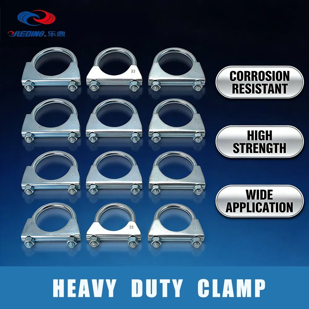 Zinc Plated M8 U Muffler Clamp Fits for 2.25'' Od Exhaust Pipes