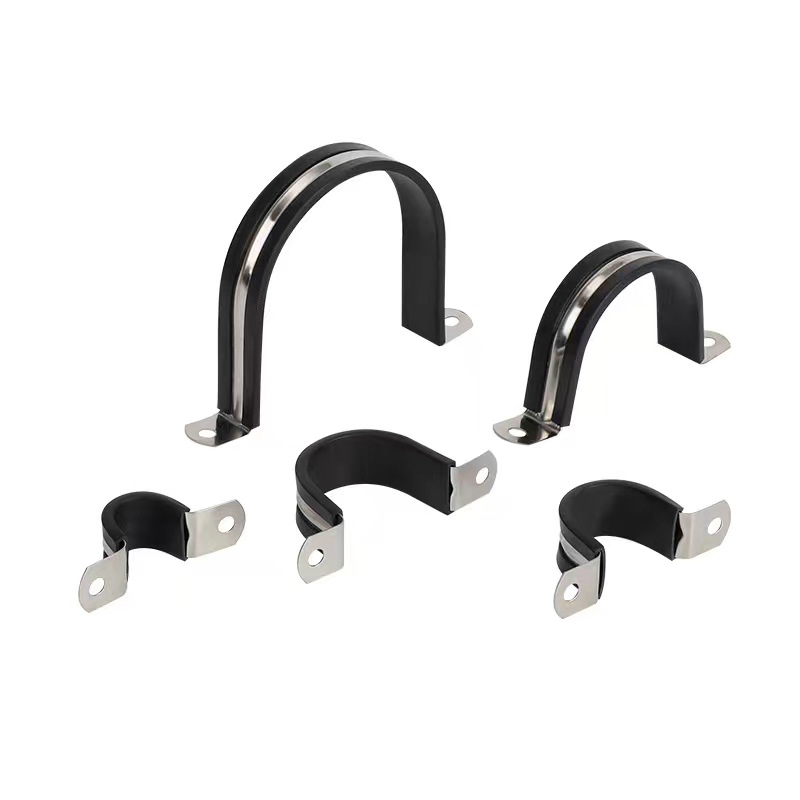 Heavy Duty Rubber Stainless Steel Metal Saddle Pipe Clamp Clip Fitting Strong U Type Bolt Exhaust Cast Iron Saddle Clamp