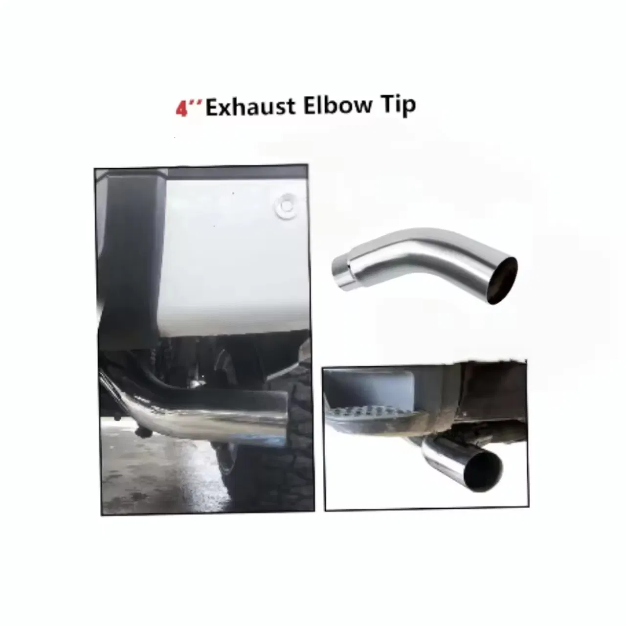 4"-5"/ 4"-6"/ 5"-6" Inlet Outlet 23 Inch Long Turndown Exhaust Pipe Steel Chrome Diesel Exhaust Elbow Tip