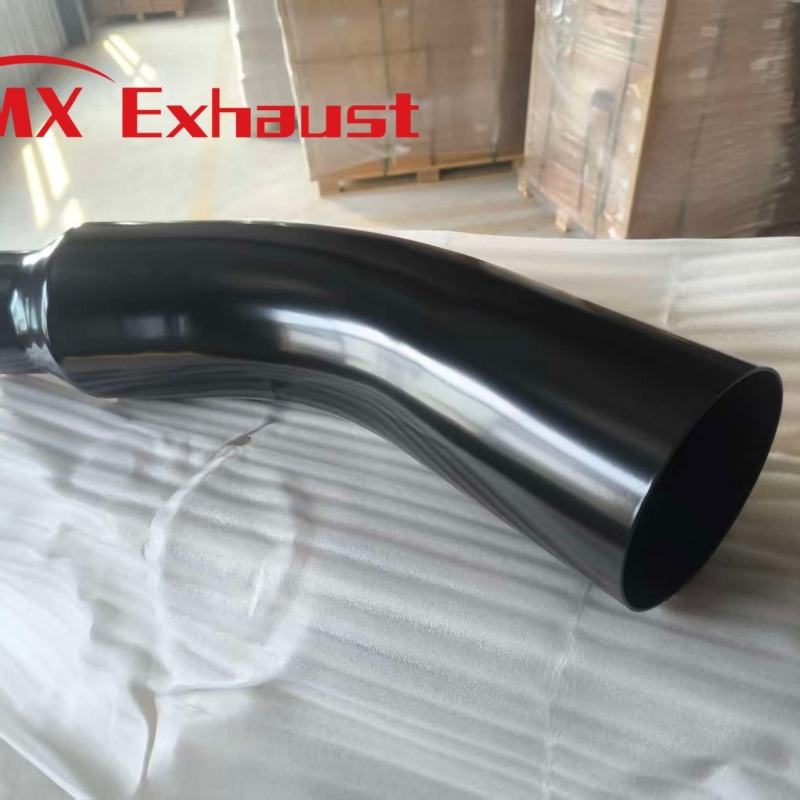 Mx Exhaust High Quality 4-6 Inch Exhaust Muffler Tip 45 Degree Black Chrome Steel Elbow Pipe for Exhaust System