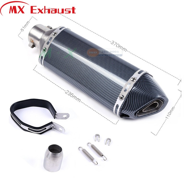 High Performance Carbon Fiber Stainless Steel Muffler Motorcycle Exhaust Muffler Racing Motorcycle Used