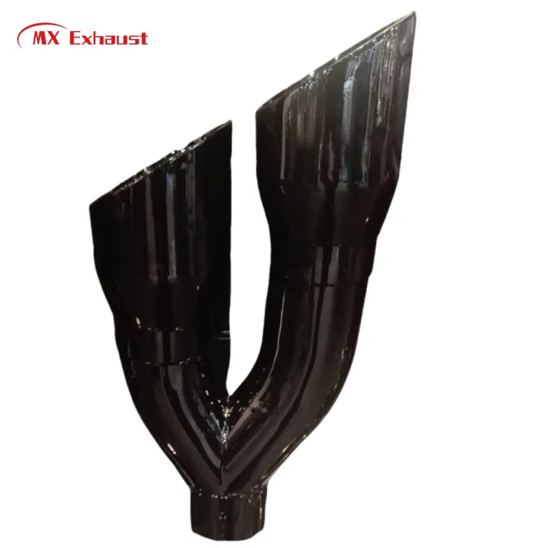 Double Wall Angle Cut Exhaust Muffler Gloss Red Version Stainless Steel AISI 304 AISI201 Tail Pipe Exhaust Tips for Truck