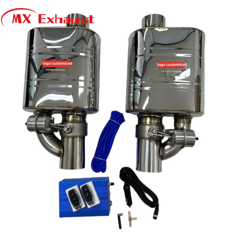 Cheapest Price 1 Set (2 muffler) 2.5" Auto Universal Performance Electric Valvetronic Exhaust System Pump Valve Valved Muffler Kit with Remote Control Tip