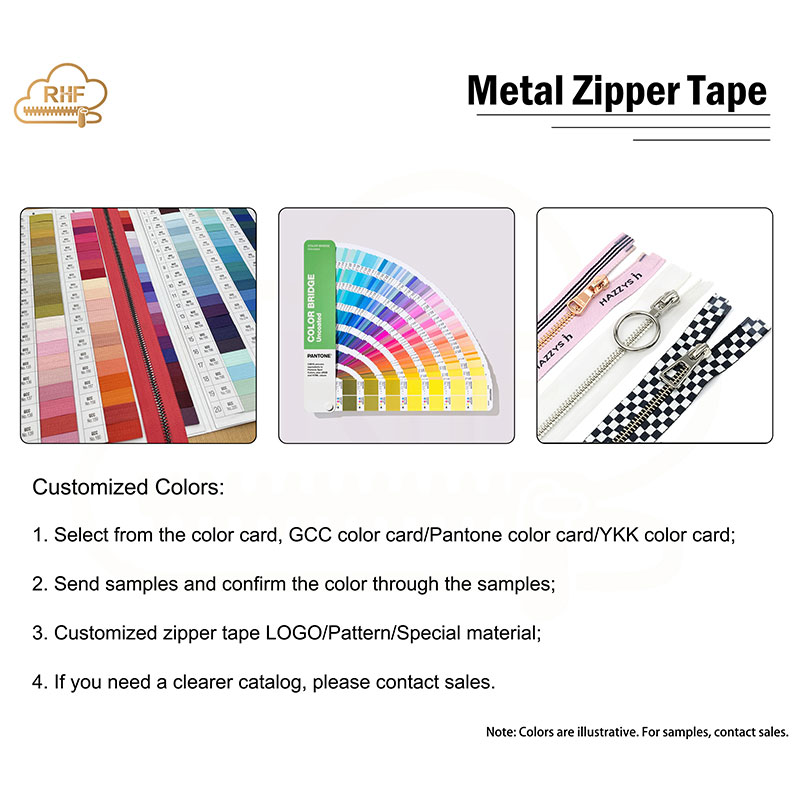 Wholesale Factory High Quality 8# Metal Zipper Roll N5 Metal Zipper Double-Sided Two Way Metal Zipper