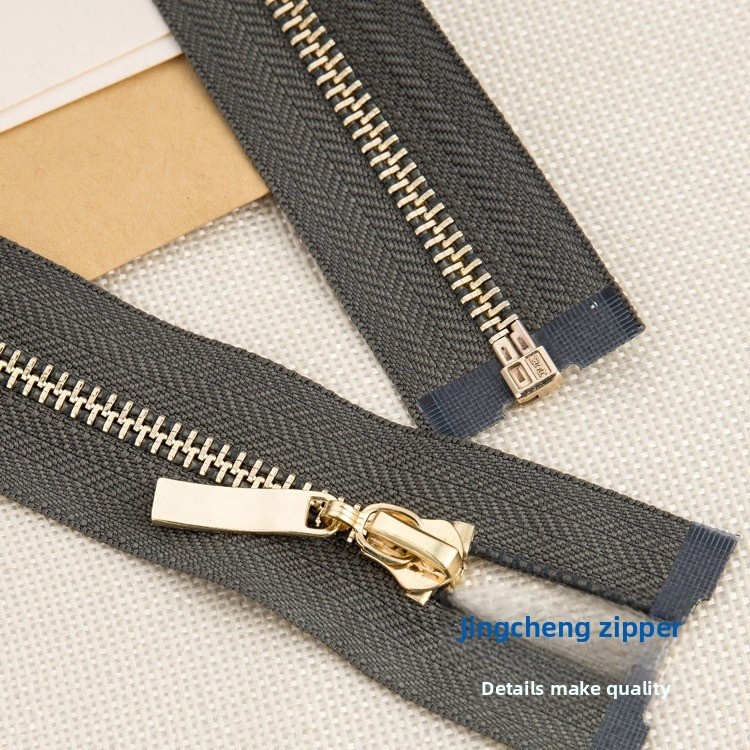 3#5# Self-locking Auto Lock Slider Metal Zipper with Gold &amp; Platinum Finish Open End Closed End for Garment Accessories