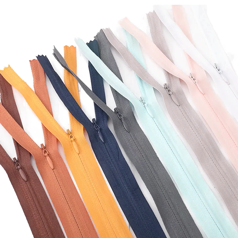 Garment Accessories #3 #5 All Color Custom Cloth Nylon Zipper Close Open End Lace Tape Invisible Zipper for Clothes