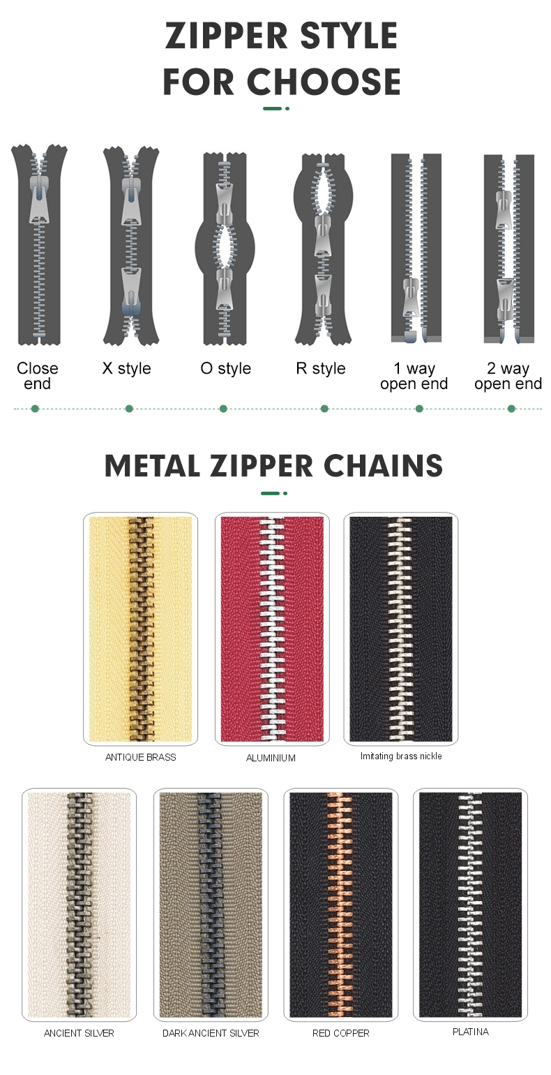 UL Certificate Fireproof Metal Zipper Fire Retardant Zipper With First Aid Top Stopper Flame Retardant Fire Resistance FR Zipper