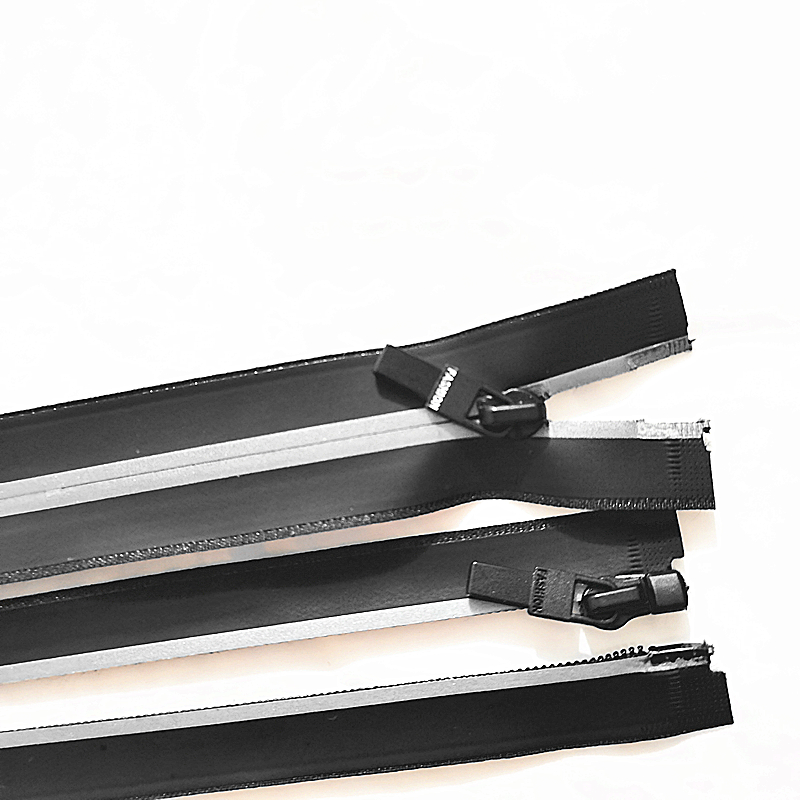 3# Black Waterproof Reflective Zippers Open End TPU Nylon Zipper