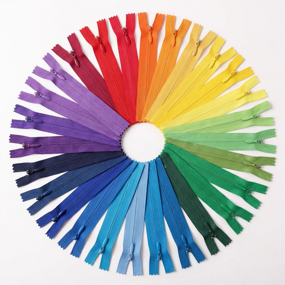 Wholesale SBS Invisible Zipper #3 Nylon Coil Zip Close-end 25-65cm Multi-color Eco-friendly Recycled OEKO-TEX Certified