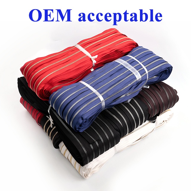 5# 8# Fermeture Eclaire Aluminium Y Teeth Giant Metal Long Chain Metal Zipper Jeans Stock Lot for Clothing Overcoat Yg Zippers