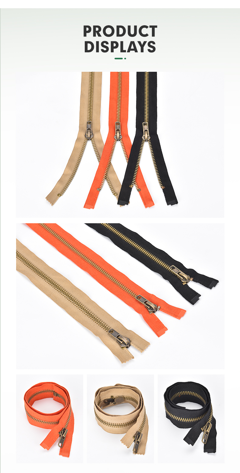 UL Certificate Fireproof Metal Zipper Fire Retardant Zipper With First Aid Top Stopper Flame Retardant Fire Resistance FR Zipper