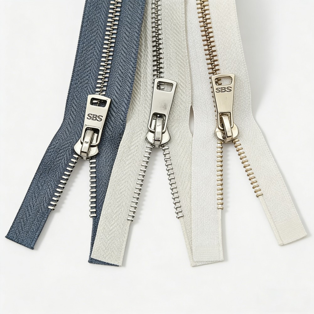 Custom SBS Metal Zipper #3 #5 #8 #10 Brass Zipper For Jacket Jeans Bag Luxury Shiny Gold Silver Copper Metal Zippers OEM ODM