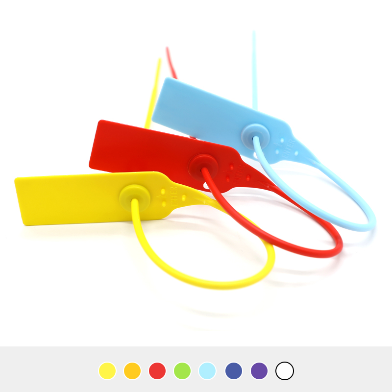 JCPS006 Plastic Seal Lock Red Color Zip Tag Numbered Plastic Seal