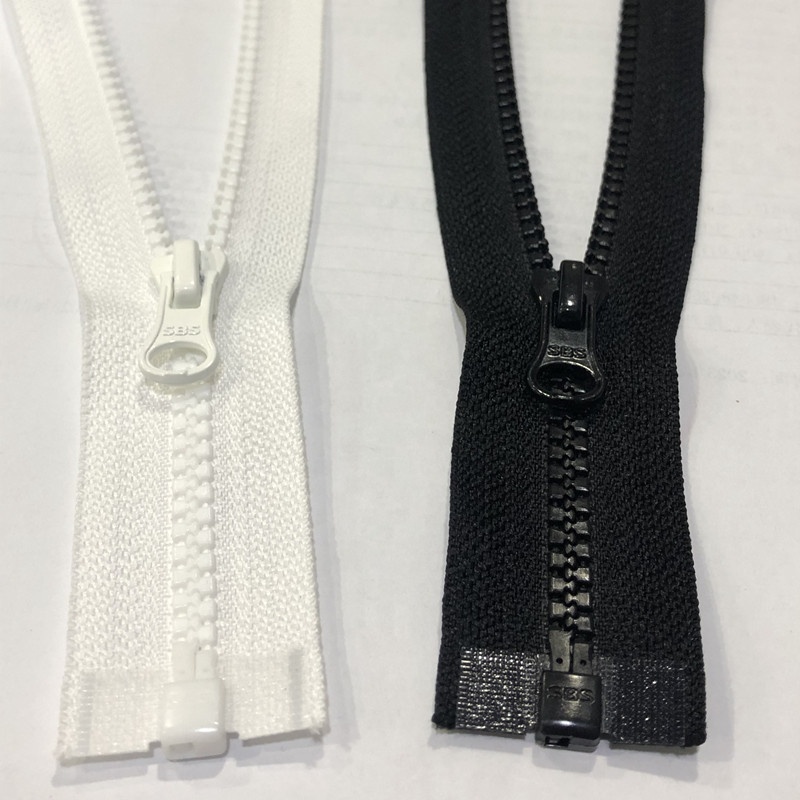 SBS Factory Custom Direct Sales Automatic Lock Zipper High Quality Open Left Latch #5 Resin Black Aluminum Zippers For Clothes