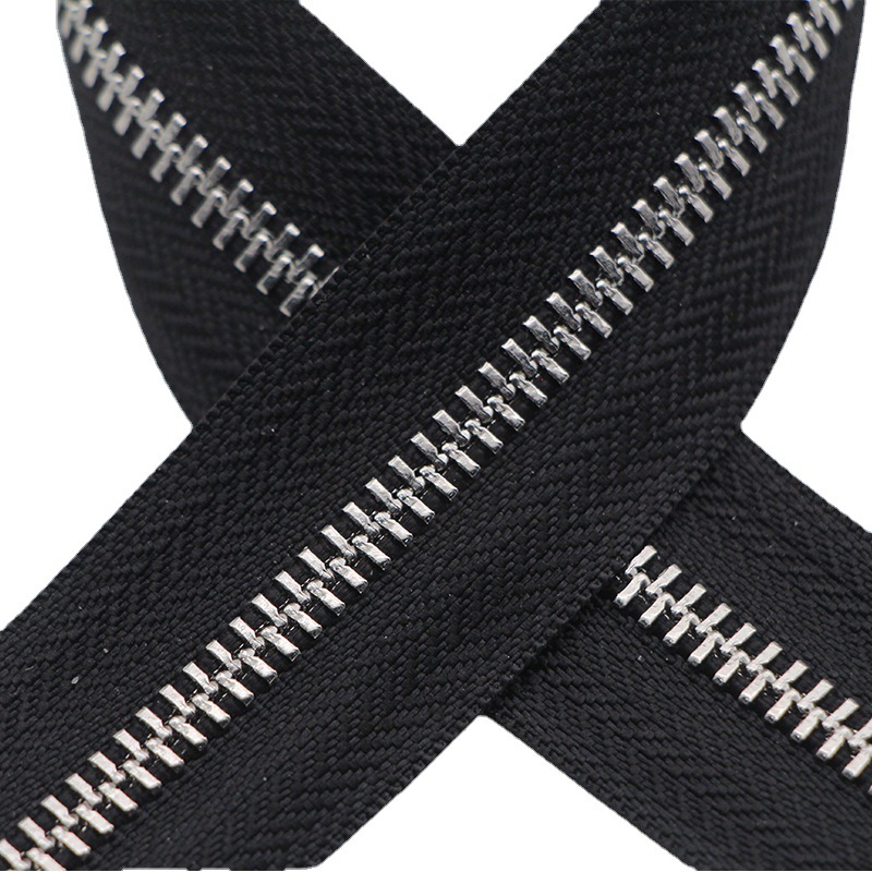 Aluminum Teeth Metal Zipper Long Chain Aluminum Continuous Zipper Roll for Bags