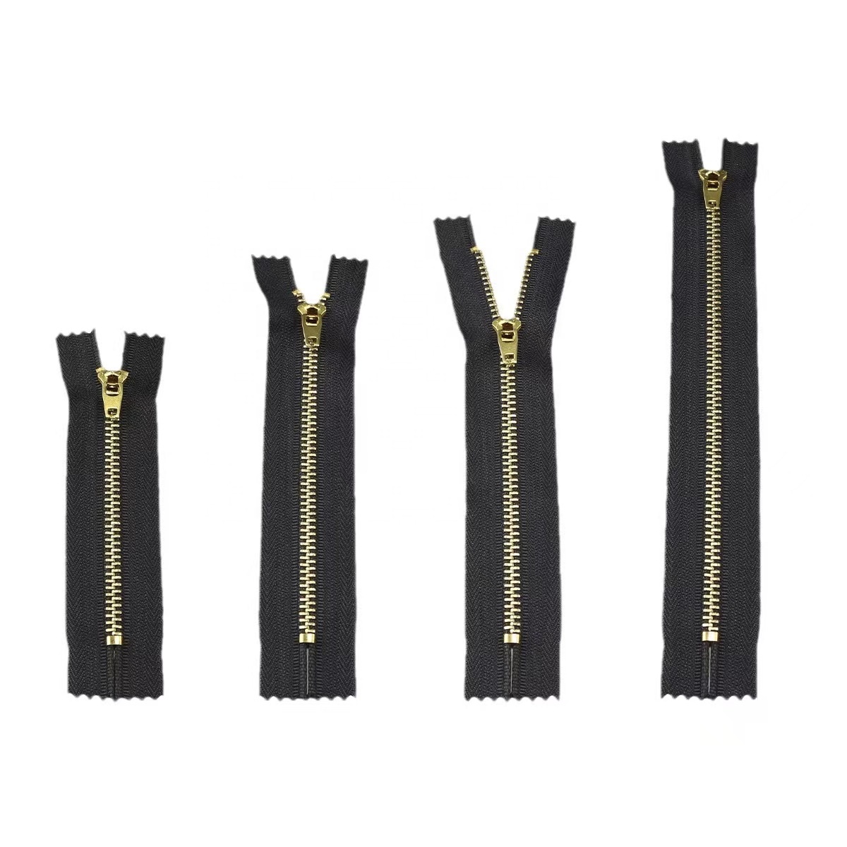 4# Golden Auto Lock Brass Teeth Metal Long Chain Zipper for Pants Eco-Friendly Sustainable Jeans Zipper Home Textiles
