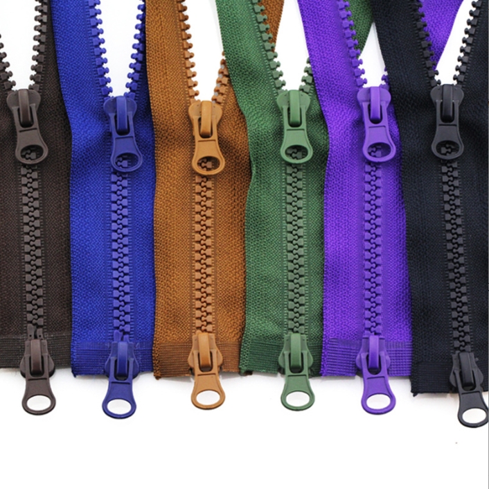 5# Custom Zip Plastic Resin Double Open Zipper With 2 Slider Two Way Head To Head Zipper For Home Textile