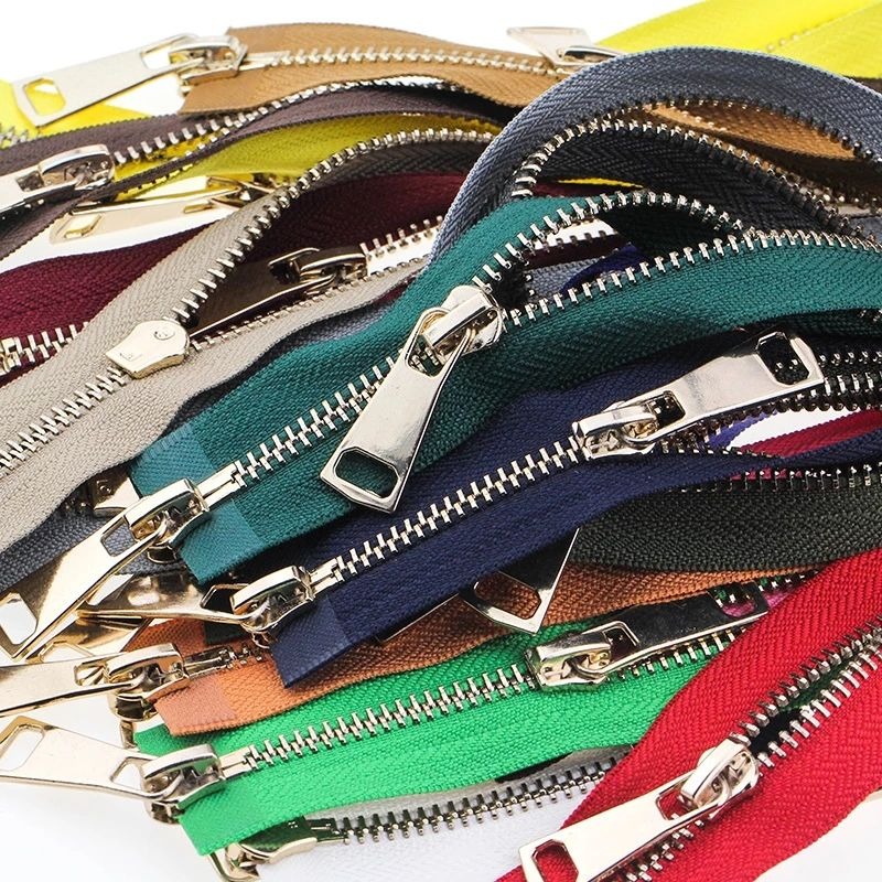 DAWEI Factory Wholesale Colorful Double Aluminum Slider 70/80/90cm Auto Lock Metal Rose Gold Zipper 3#5#8#10# Smooth Pull