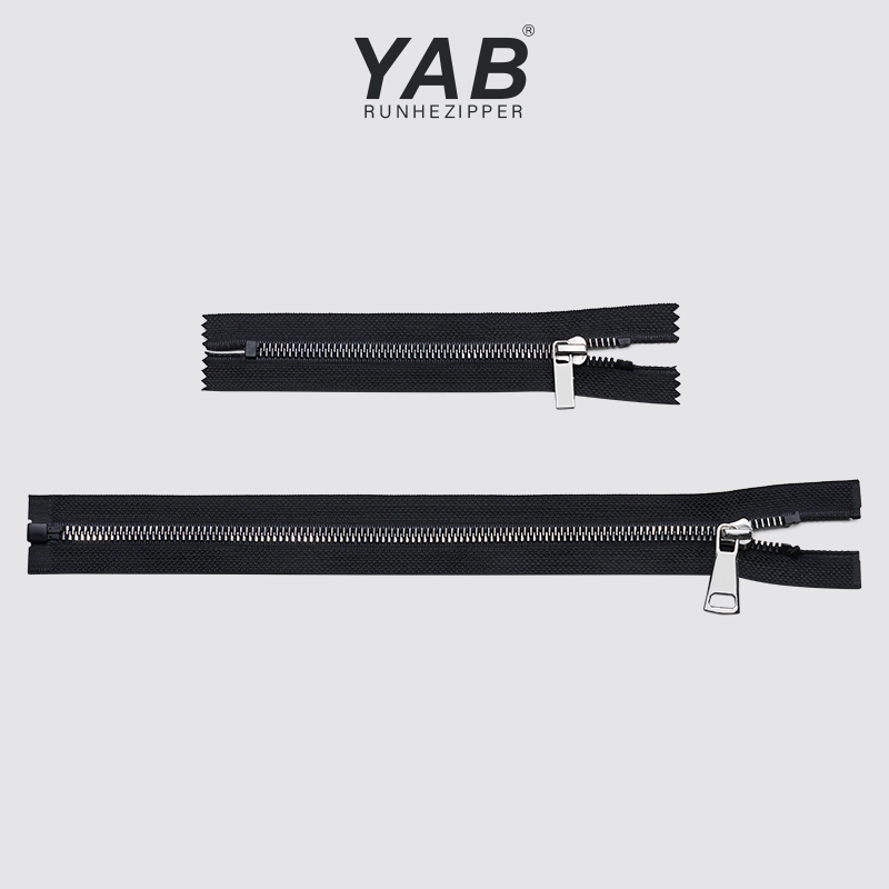 YAB 5# Resin Triangle Thin Teeth Airtight Black Plastic Zipper For Outdoor Wear And Clothes