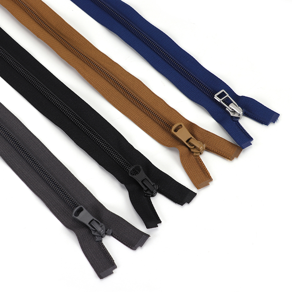 High Quality Sustainable 5# Resin Self-Locking Down Sewing Corn Tooth Open-End Zipper Plastic Zipper For Clothes
