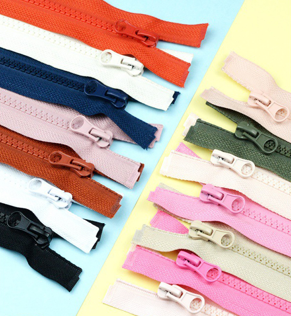 HW OEKO-TEX Vislon High Quality Long Chain Zipper Manufacturing Fancy 5# Open Colorful Resin Zipper Giant Clothing Kensin N-anti
