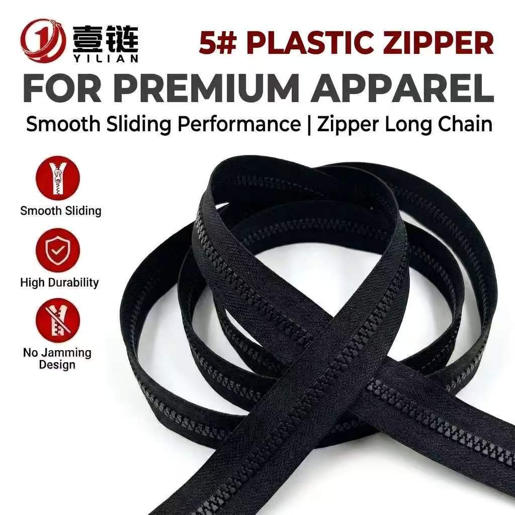 Plastic Teeth 5 # Zipper Resin Zipper Opening Open End a Large Number of Wholesale Injection Molding Plastic