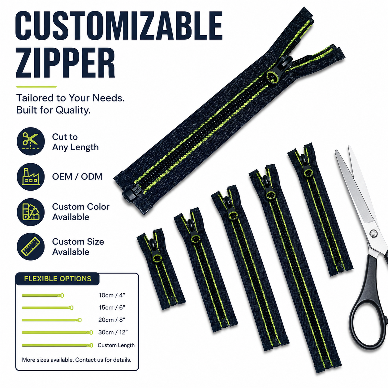 Wholesale Factory Customized Garment Zipper With Double Green Sewing Thread 5# Open-end Auto Lock Slider Black Nylon Zipper