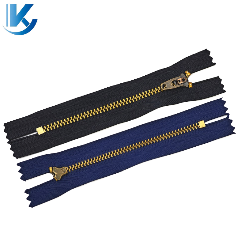Shanghai KOUYI Wholesale Custom Gold Brass Closed Zipper 3# Metal Zippers High Quality Zipper For Pants