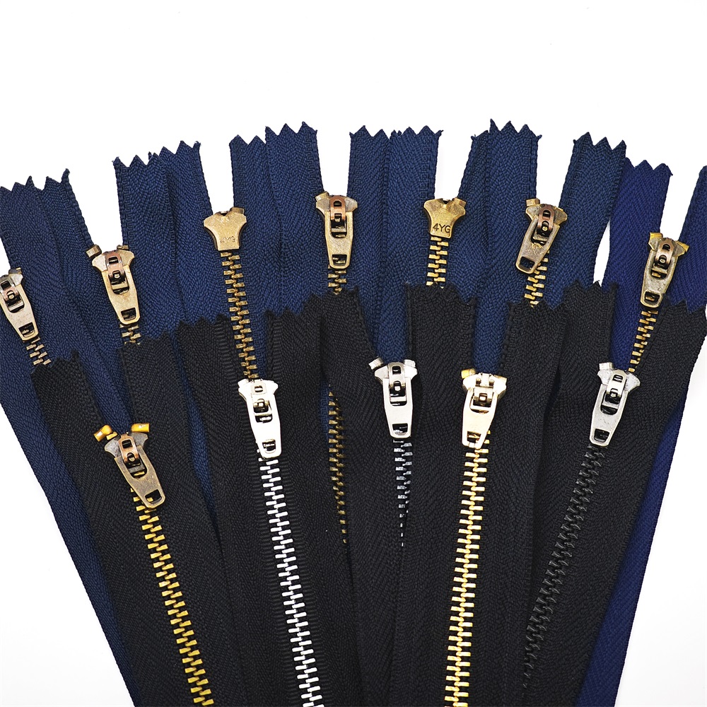 Wholesale Custom Size Color 3# 4# 5# Short Men Denim Jeans Metal Back Zip 4yg Jean Metal Zipper for Jeans