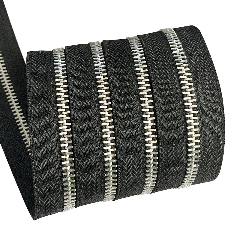 Aluminum Teeth Metal Zipper Long Chain Aluminum Continuous Zipper Roll for Bags