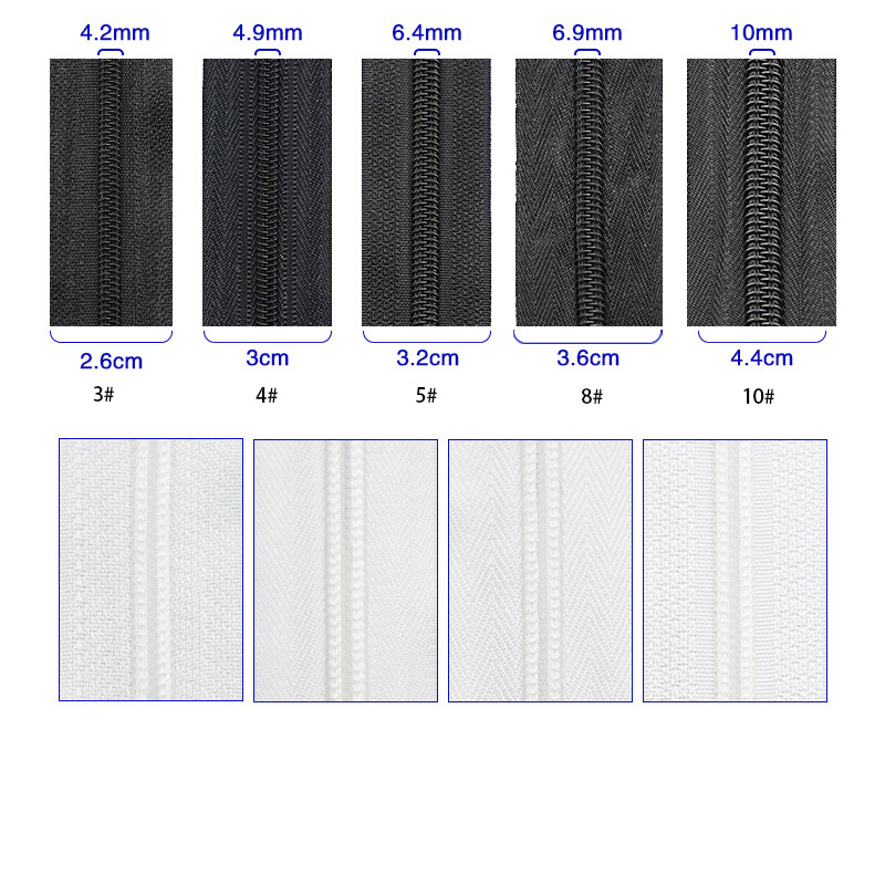 Zipper Coil for Bag Wholesale by the Yard 3# 5# 8# Nylon Zipper Roll for Sale