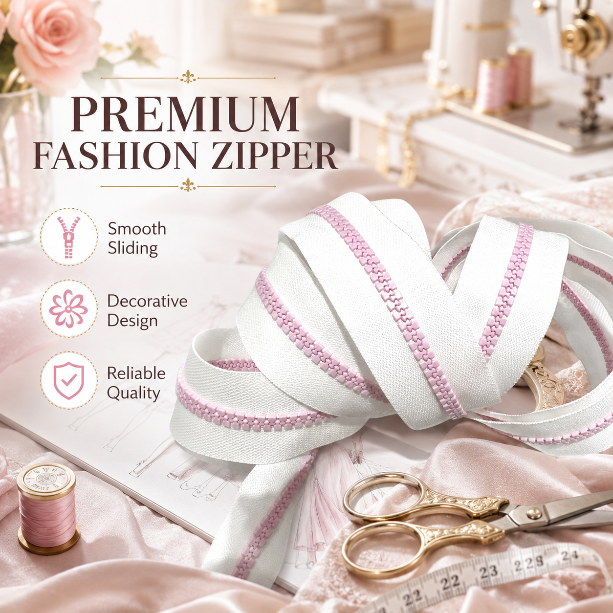 Fancy #5 Open End Pink UV Photochromism Plastic Zipper Special Resin Zipper Clothes Fashionable Nylon Manufactured Zipper