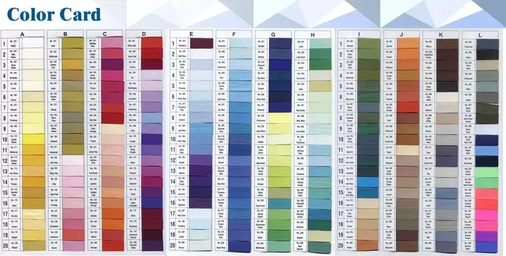 Zipper Color Card
