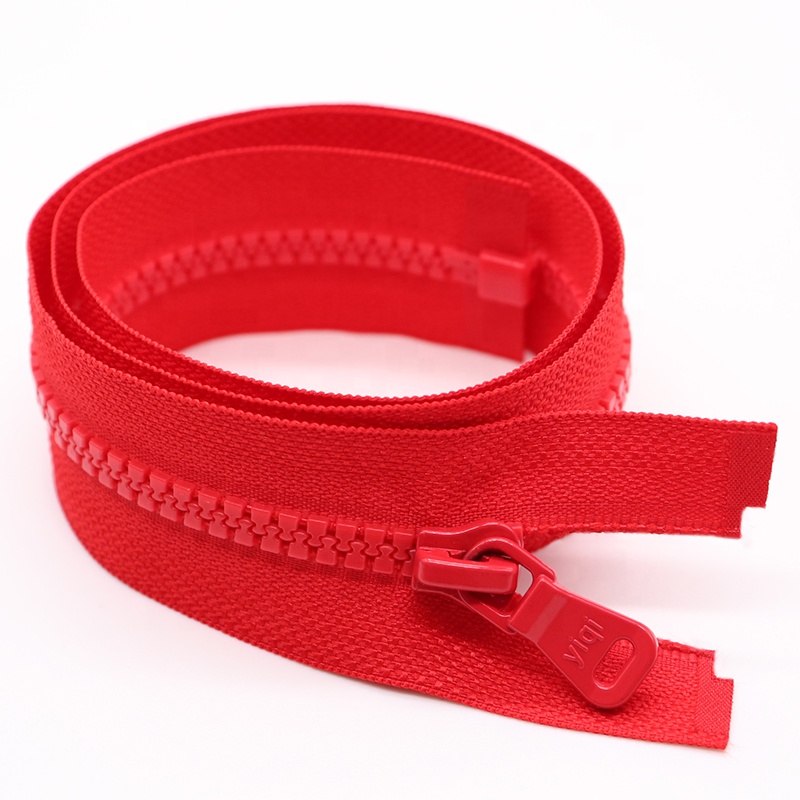 #3 #5 #8 #10 #20 Custom Giant Zipper Colorful Long Chain Open End Plastic Zipper Vislon Zip for Garment Jacket Resin Zipper