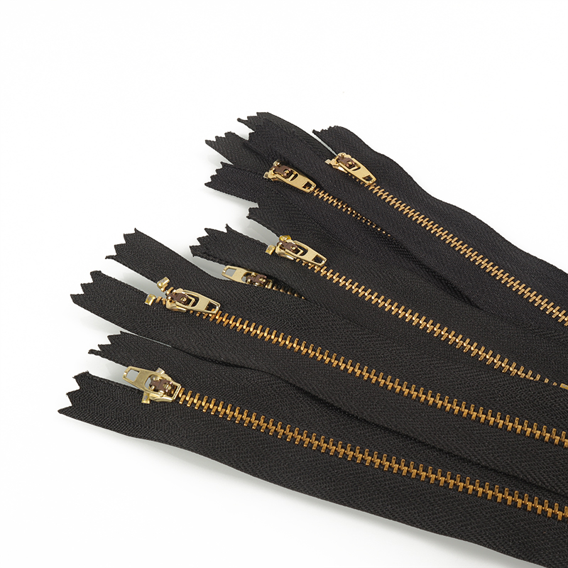 Factory Wholesale 5 Zipper Custom Metallic Brass Fermuar Close End Open-end Zipper For Garments And Shoes For Bags
