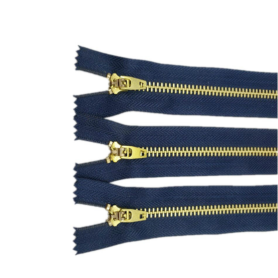 Wholesalers Can Customize Close-End Auto Lock Aluminum Metal Zippers for Jeans with Customizable Teeth and Tape Colors