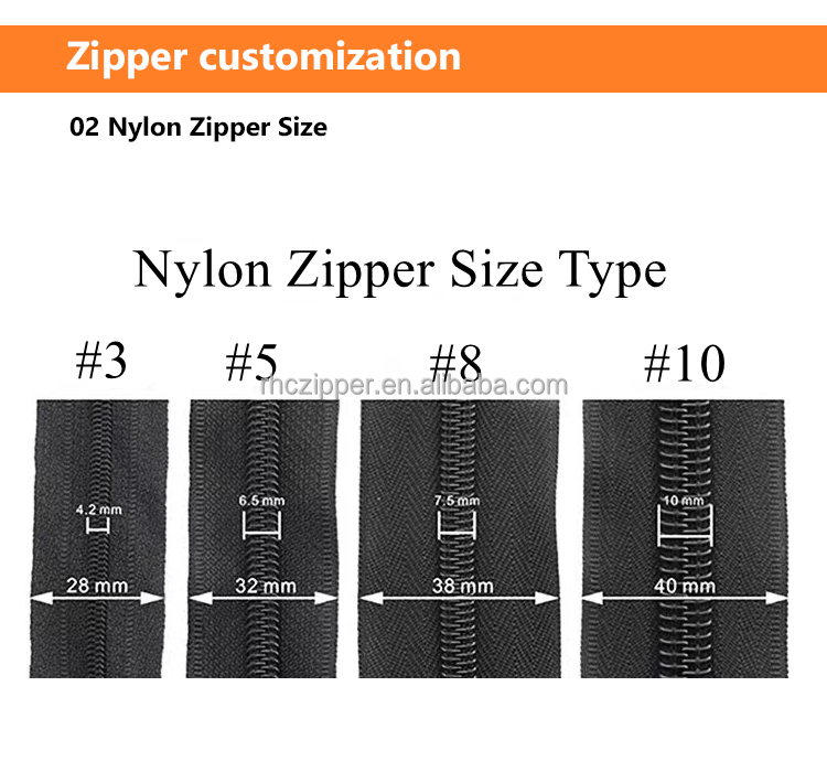 Wholesale Continuous Zipper Long Chain #3 #5 Black Long Zipper Roll Airtight Nylon Coil Plastic Waterproof Zipper