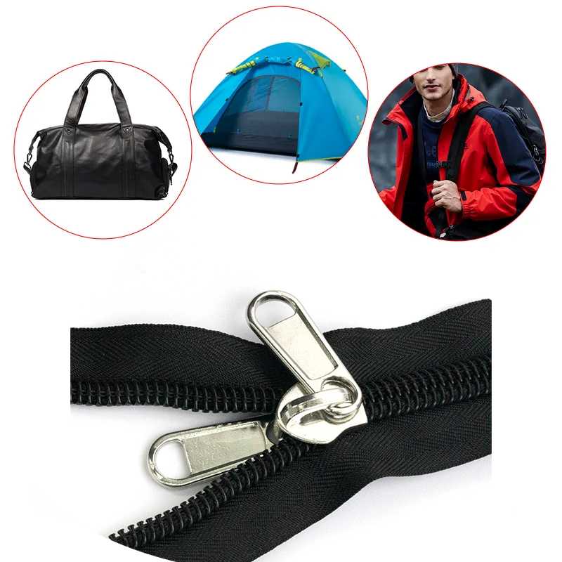 Manufacturer Wholesale Black Nylon Zipper Roll Double Sided Long Chain Zipper 10 Nylon Coil Zipper For Tents
