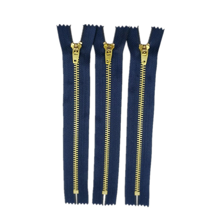 Wholesalers Can Customize Close-End Auto Lock Aluminum Metal Zippers for Jeans with Customizable Teeth and Tape Colors