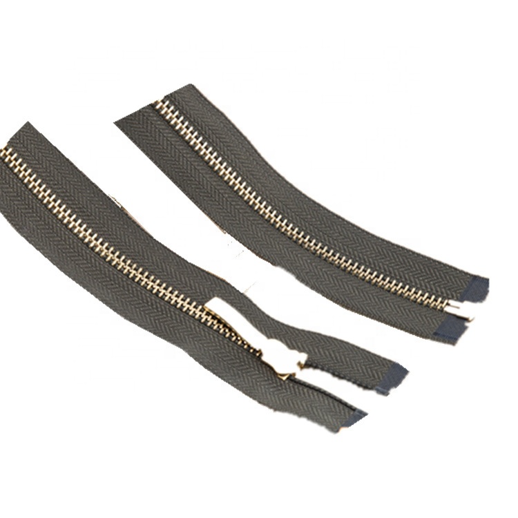 3#5# Self-locking Auto Lock Slider Metal Zipper with Gold &amp; Platinum Finish Open End Closed End for Garment Accessories