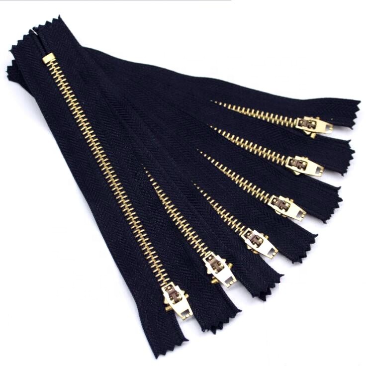 4# Golden Auto Lock Brass Teeth Metal Long Chain Zipper for Pants Eco-Friendly Sustainable Jeans Zipper Home Textiles