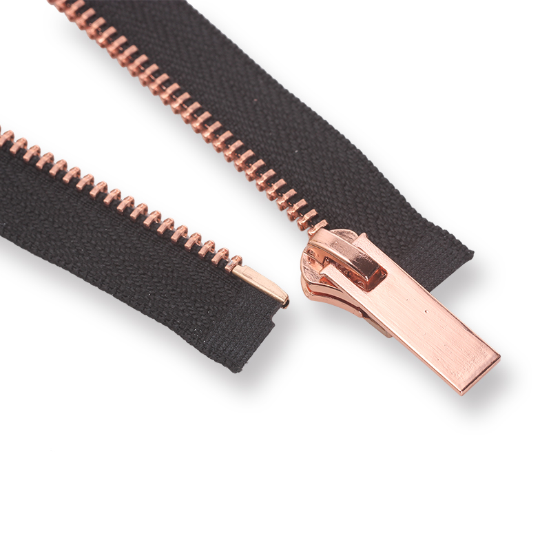 #5 Brass Aluminum Rose Gold Open End Metal Zipper