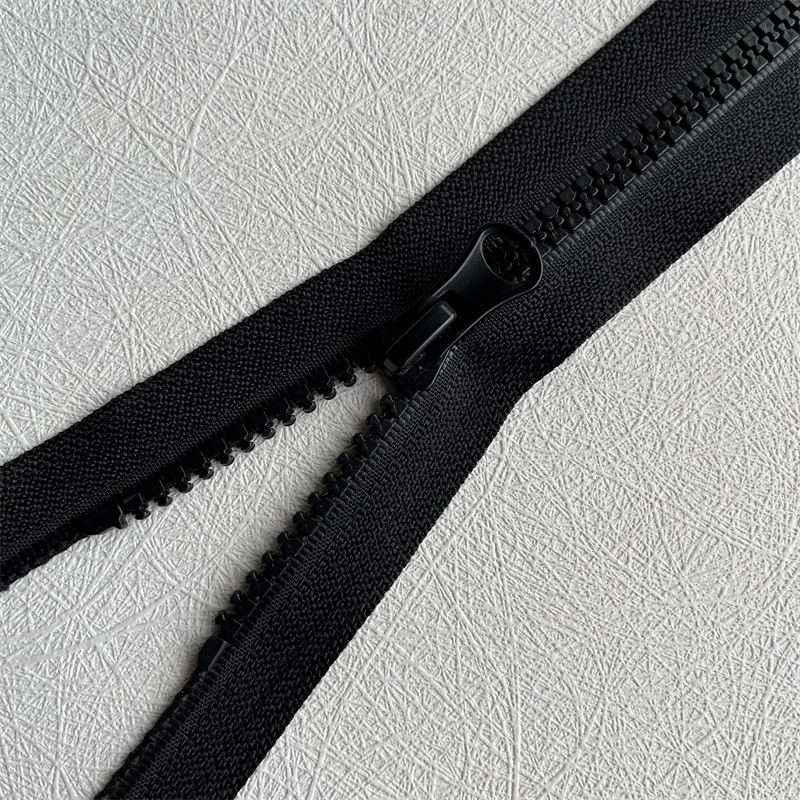 19-31 Inch #5 Open End Plastic Zippers Bulk Black Molded Resin Zippers For Sewing Clothes Purse Bags Crafts